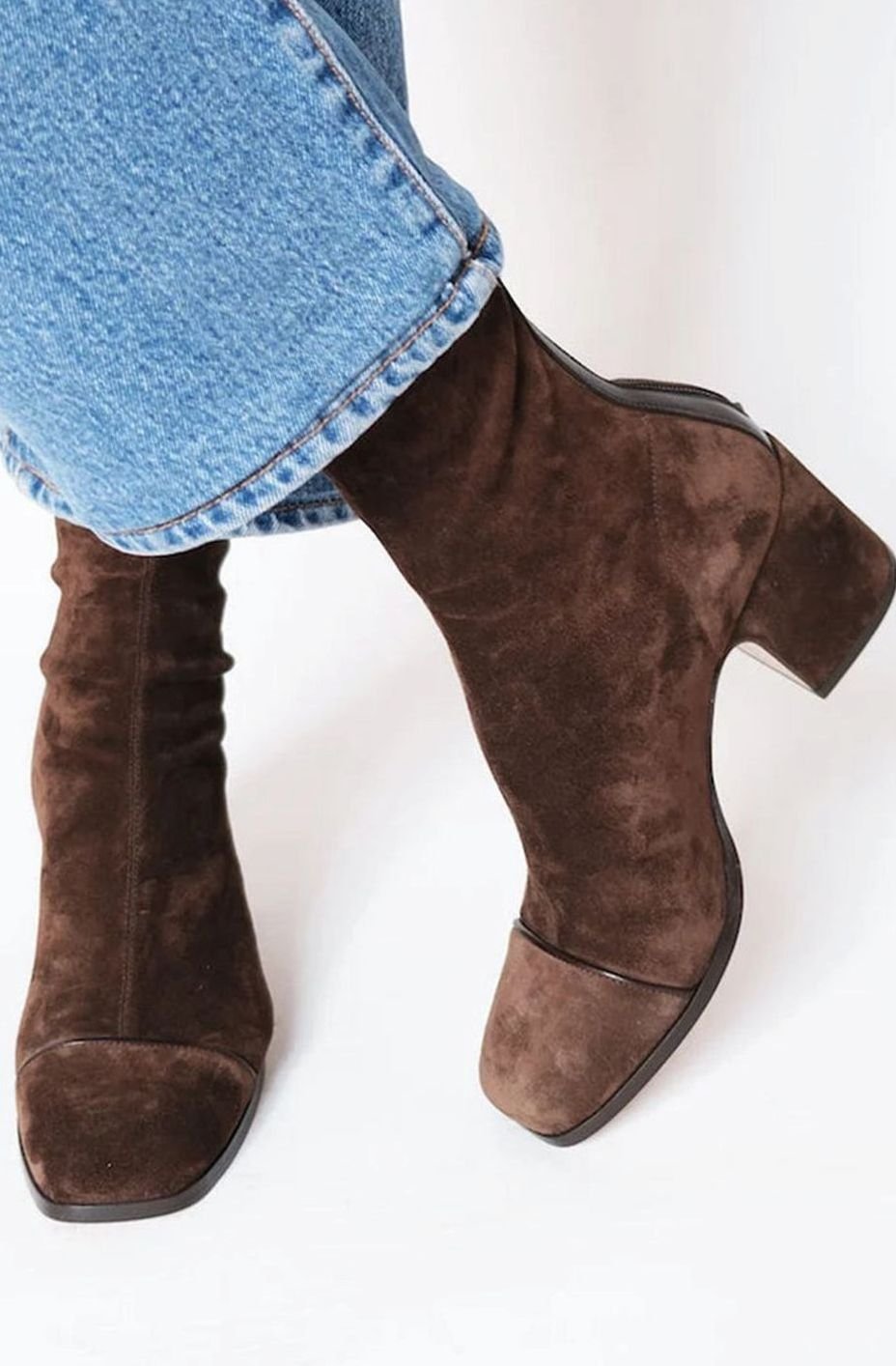 Solvane | Women's Suede Look Block Heel Ankle Boot