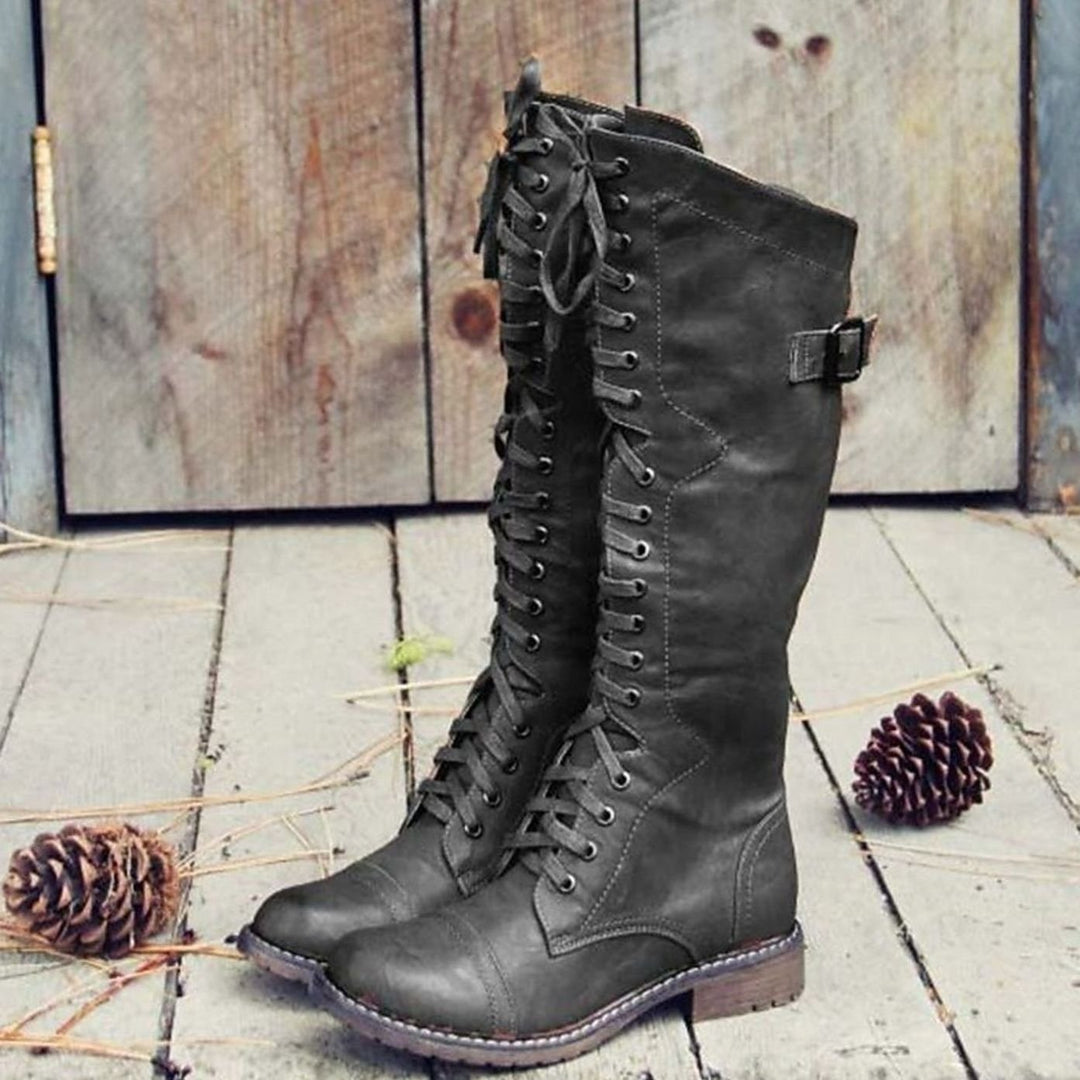 Verlane | Women's Tall Lace-Up Riding Boot with Lug Sole