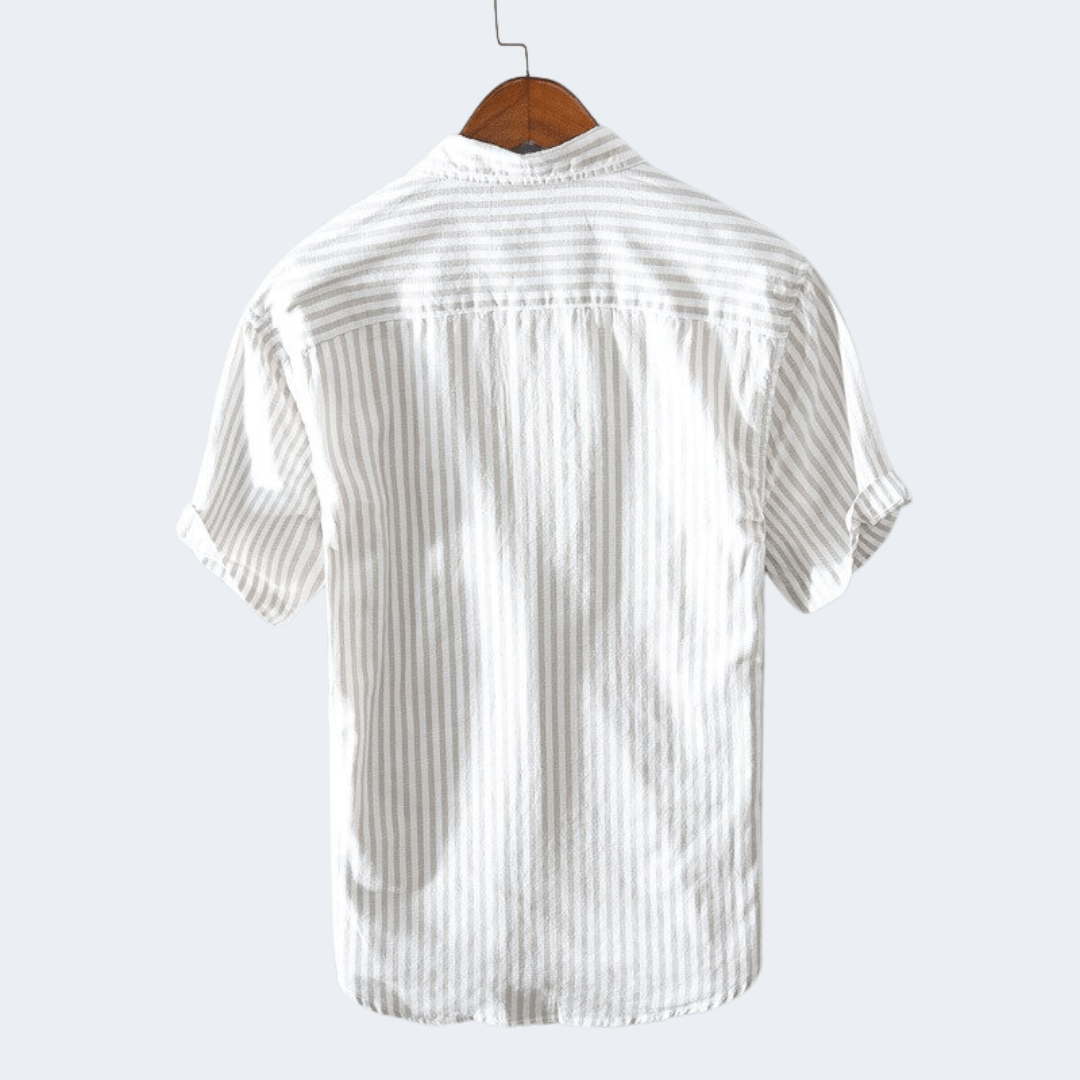 Men's Striped Short Sleeve Shirt For Everyday Wear
