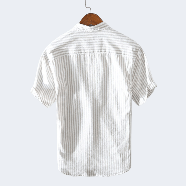 Men's Striped Short Sleeve Shirt For Everyday Wear