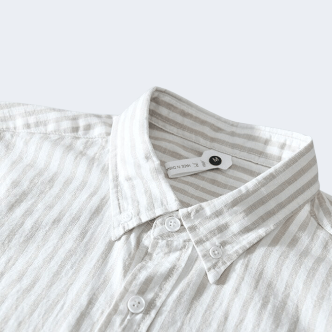 Men's Striped Short Sleeve Shirt For Everyday Wear