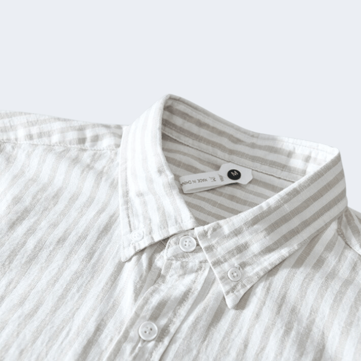 Men's Striped Short Sleeve Shirt For Everyday Wear