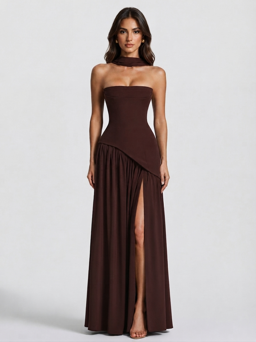 Sophie | Women's Corset Draped Evening Gown