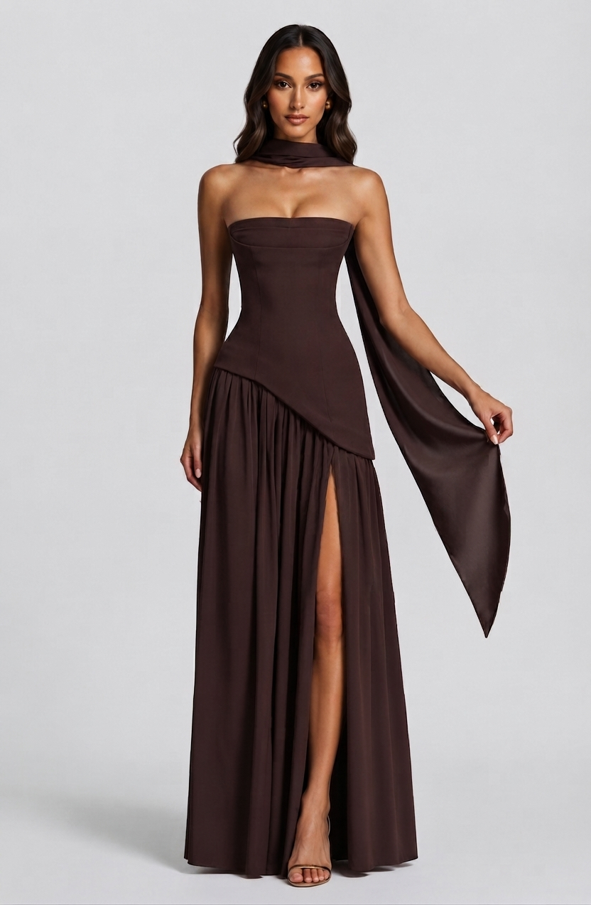 Sophie | Women's Corset Draped Evening Gown