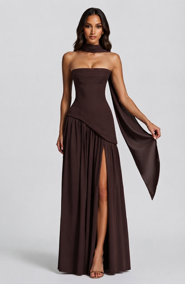 Sophie | Women's Corset Draped Evening Gown