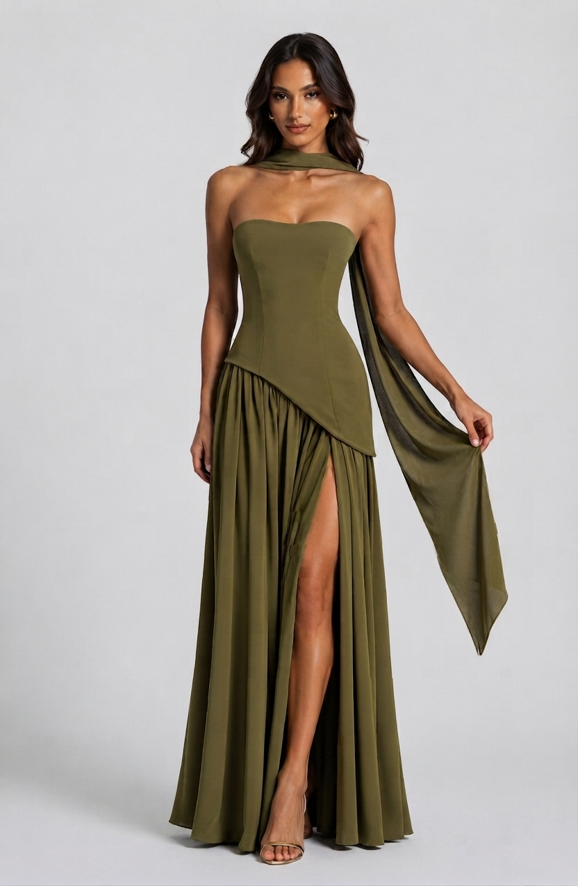 Sophie | Women's Corset Draped Evening Gown