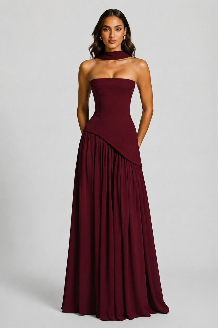 Sophie | Women's Corset Draped Evening Gown