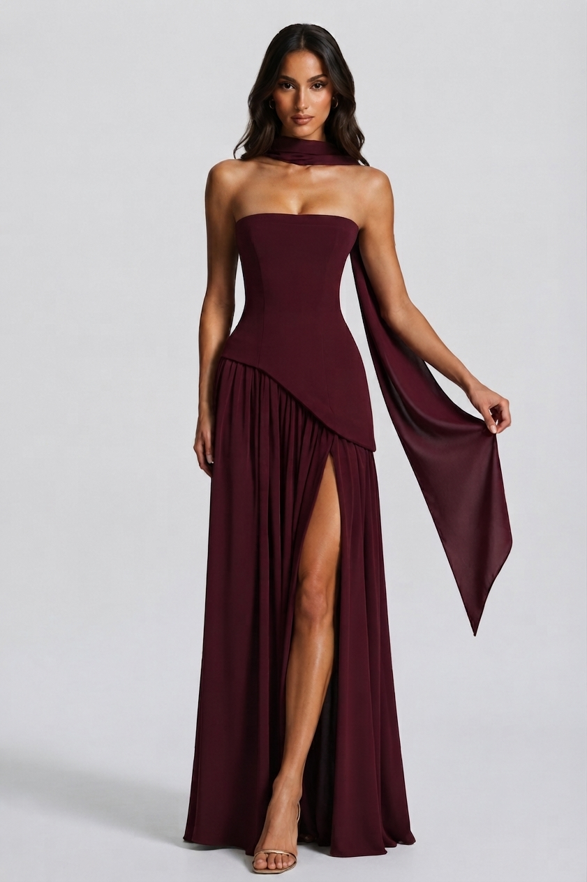 Sophie | Women's Corset Draped Evening Gown