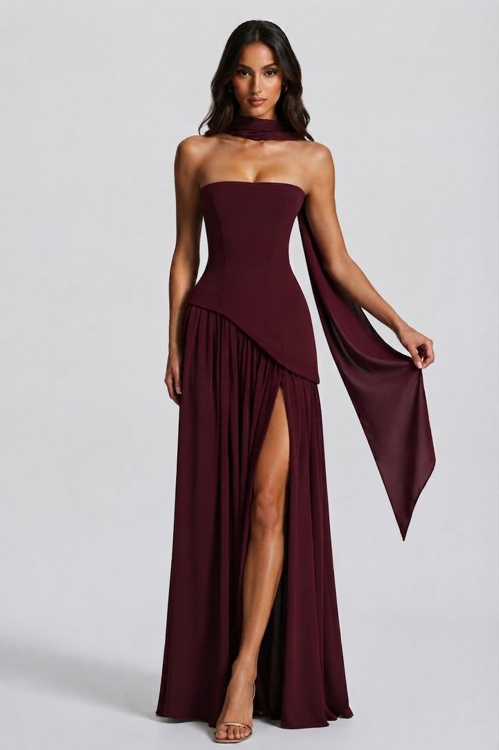 Sophie | Women's Corset Draped Evening Gown