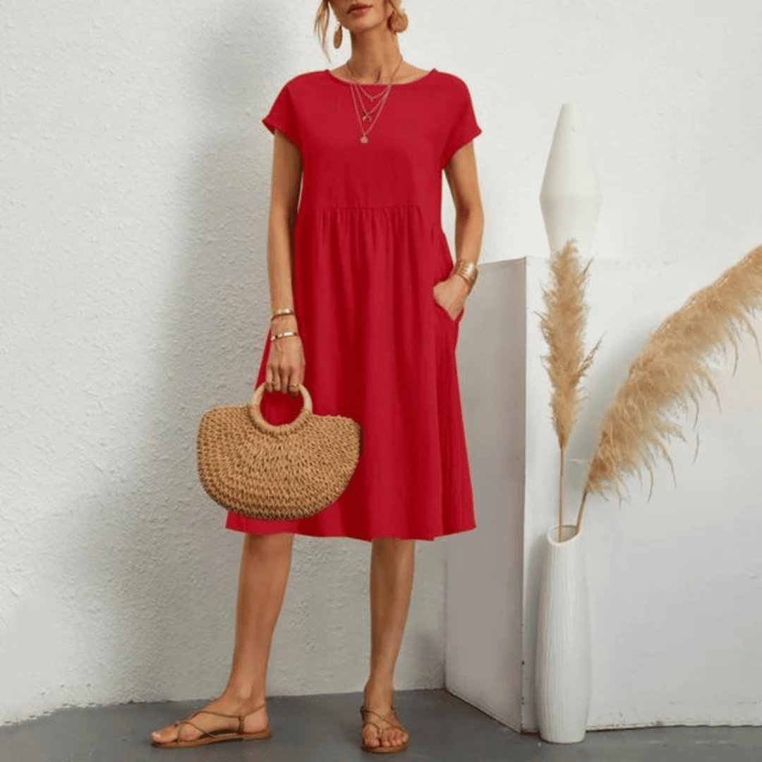 Flattering relaxed beach dress for women | Savanna -5