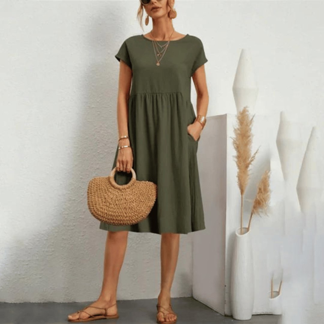 Flattering relaxed beach dress for women | Savanna -2