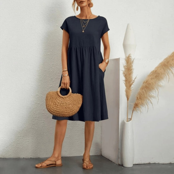 Flattering relaxed beach dress for women | Savanna -3