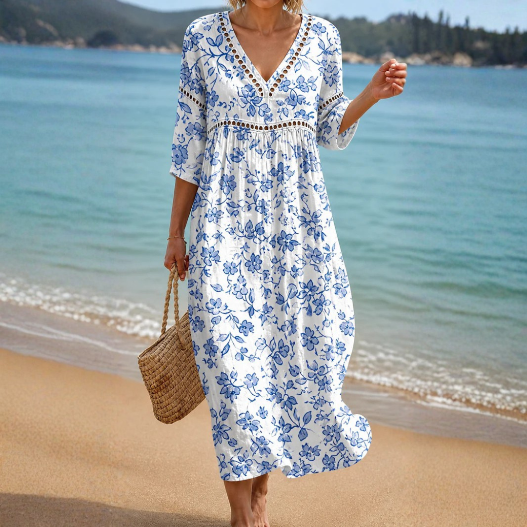 Marigold | Women's Floral Beach Midi Dress