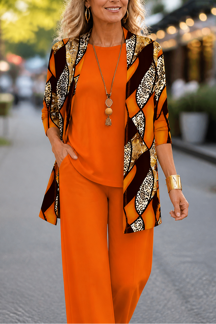 Sophie | Women's Knit Blend Wide Leg Trousers and Cardigan Set