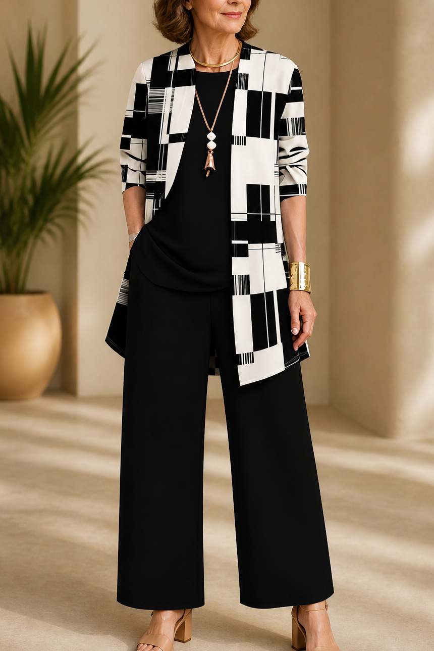 Sophie | Women's Knit Blend Wide Leg Trousers and Cardigan Set