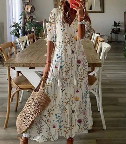 Boho flattering flowing maxi dress for women | Aurora -7