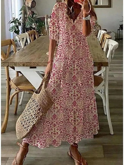 Boho flattering flowing maxi dress for women | Aurora -4