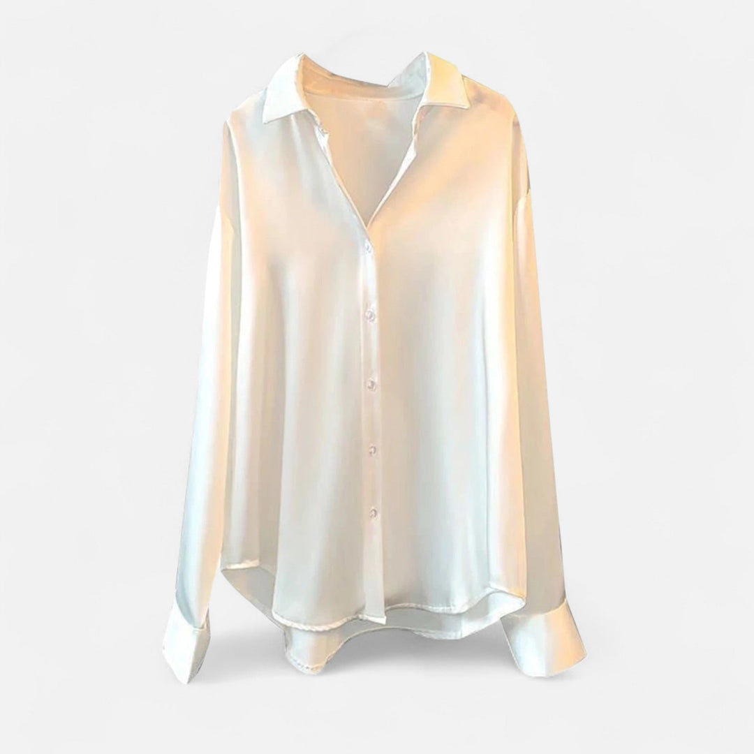 Women’s Collared Satin Blouse