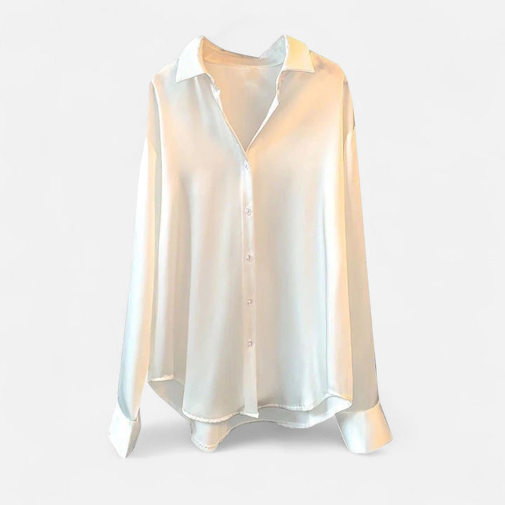 Women’s Collared Satin Blouse