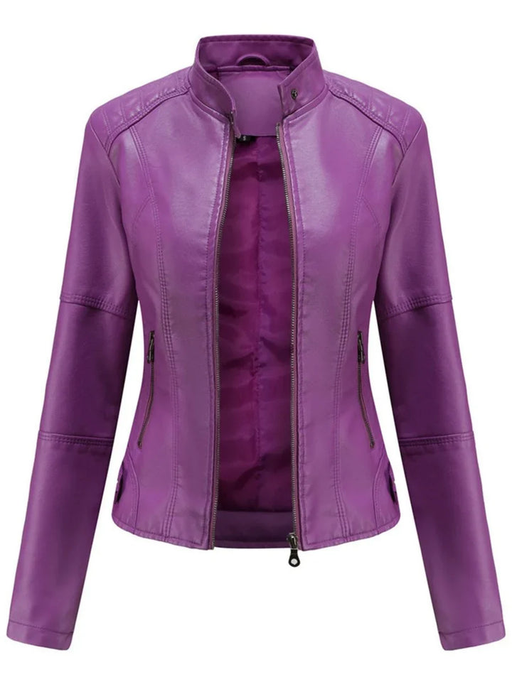 Marielle | Women's Slim-Fit Faux Leather Biker Jacket
