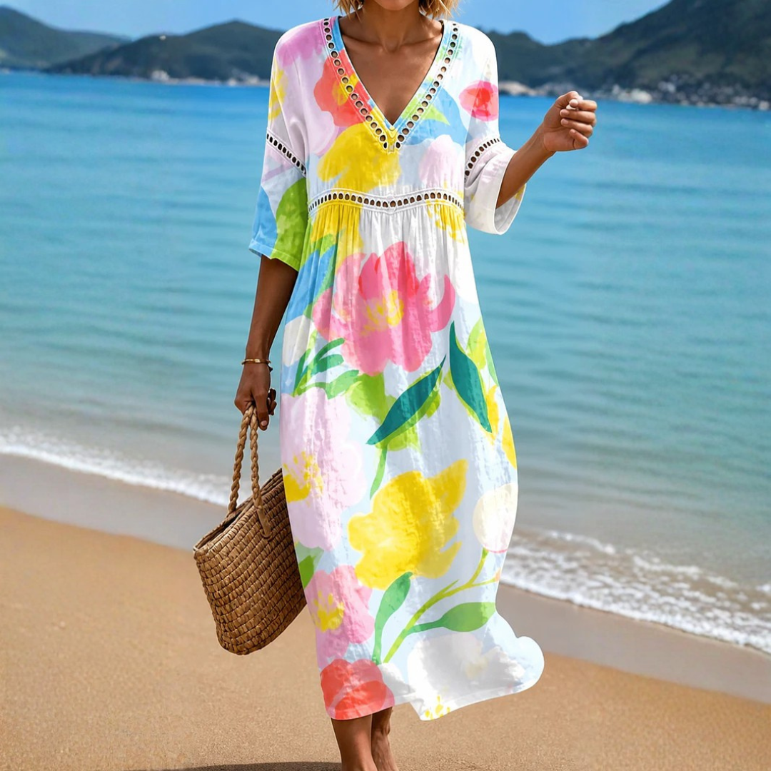 Nadia | Women's Vibrant Floral Midi Dress